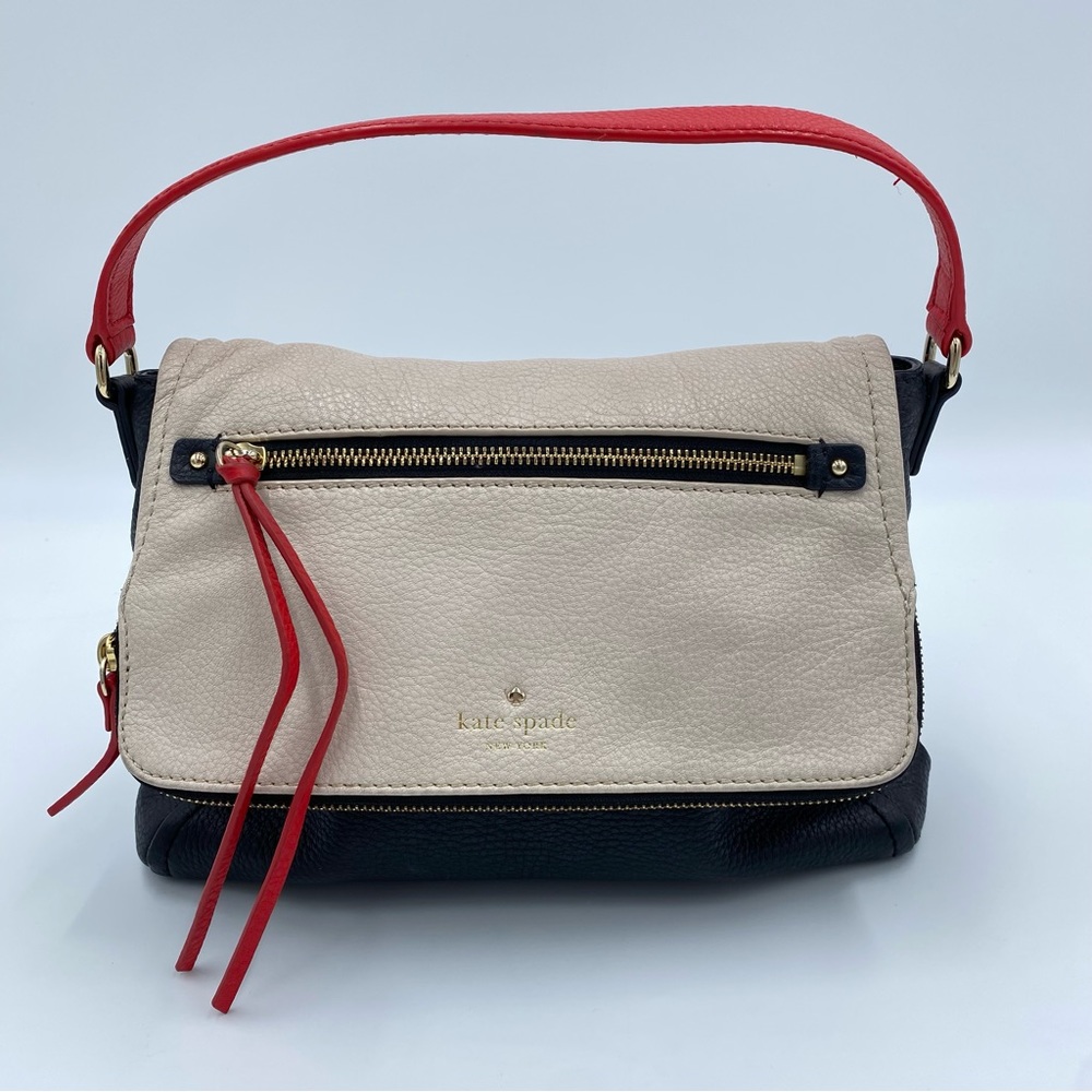 Kate Spade Beige and Red Leather Bag